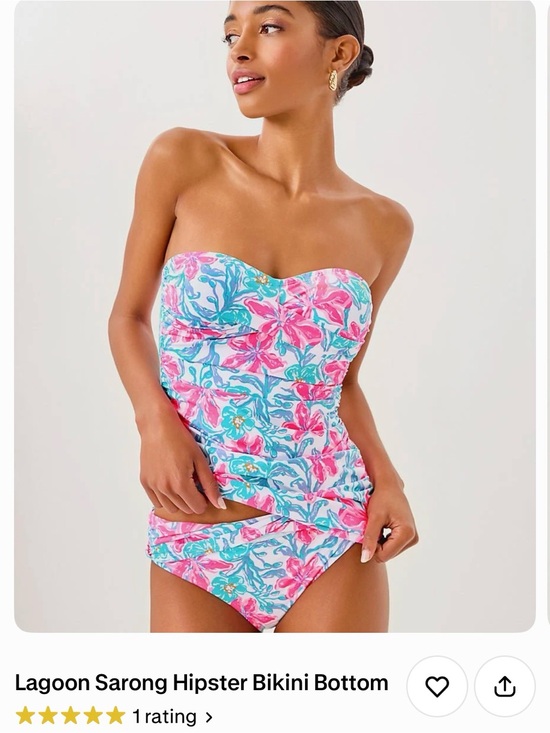 Lilly Pulitzer Other - Lilly Pulitzer Pink & Aqua Floral Bikini Bottom, NWTs lagoon sarong hipster sz 4